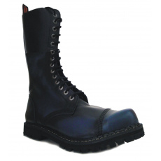 skórzane buty KMM 14 dziurkowe czarny/niebieski