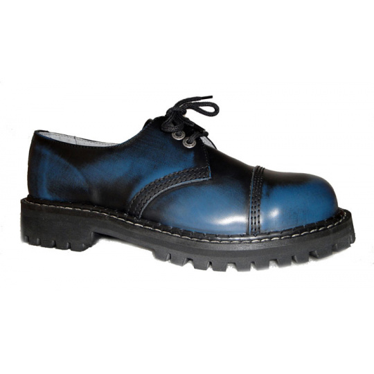 skórzane buty KMM 3 dziurkowe czarny/niebieski