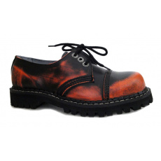 skórzane buty KMM 3 dziurkowe czarny/pomarańczowy