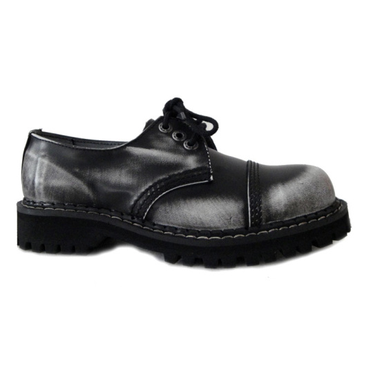skórzane buty KMM 3 dziurkowe czarny/biały