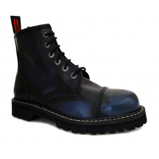 skórzane buty KMM 6 dziurkowe czarny/niebieski