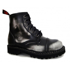 skórzane buty KMM 6 dziurkowe czarny/biały