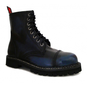 skórzane buty KMM 8 dziurkowe czarny/niebieski