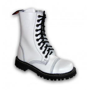 skórzane buty KMM 10 dziurkowe biały