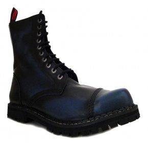skórzane buty KMM 10 dziurkowe czarny/niebieski