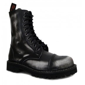 skórzane buty KMM 10 dziurkowe czarny/biały