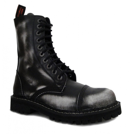 skórzane buty KMM 10 dziurkowe czarny/biały