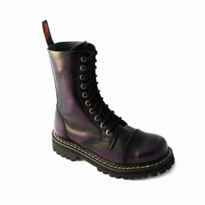 skórzane buty KMM 10 dziurkowe czarny/purpurowy